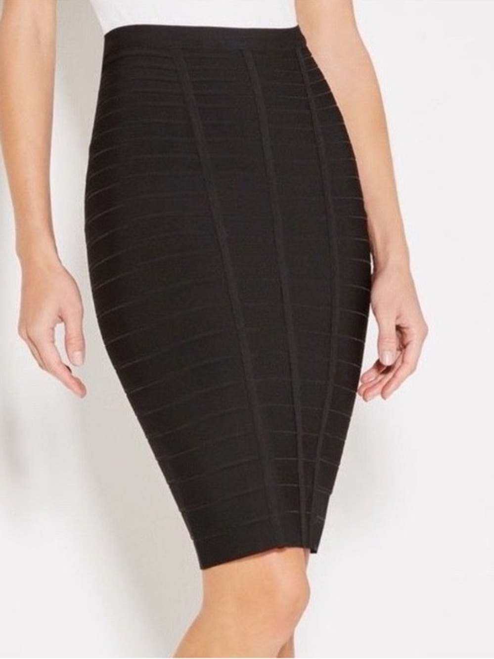 NEW Herve Leger Sia Icon Bandage Pencil Skirt in Black-  Size XS